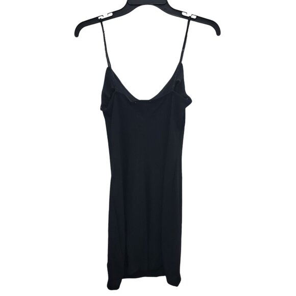 Rampage Junior's Vintage 1990s Black Beaded Fringe Micro Mini Slip Dress NWT 7 - Picture 7 of 7